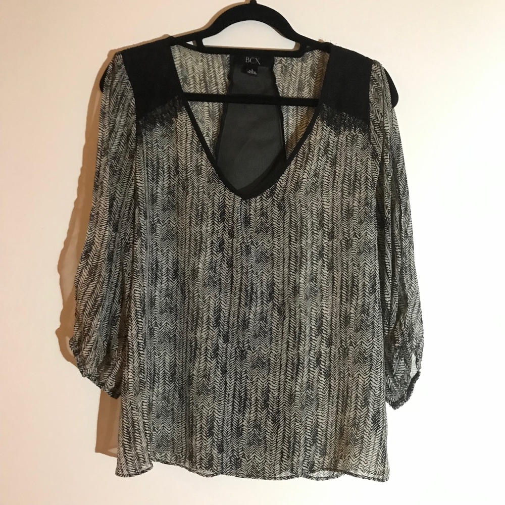 Peek a Boo Black and White Blouse